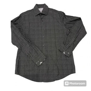 Tasso Elba, Mans shirt,played gray long sleeve casual Size S,  14- 14 1/2